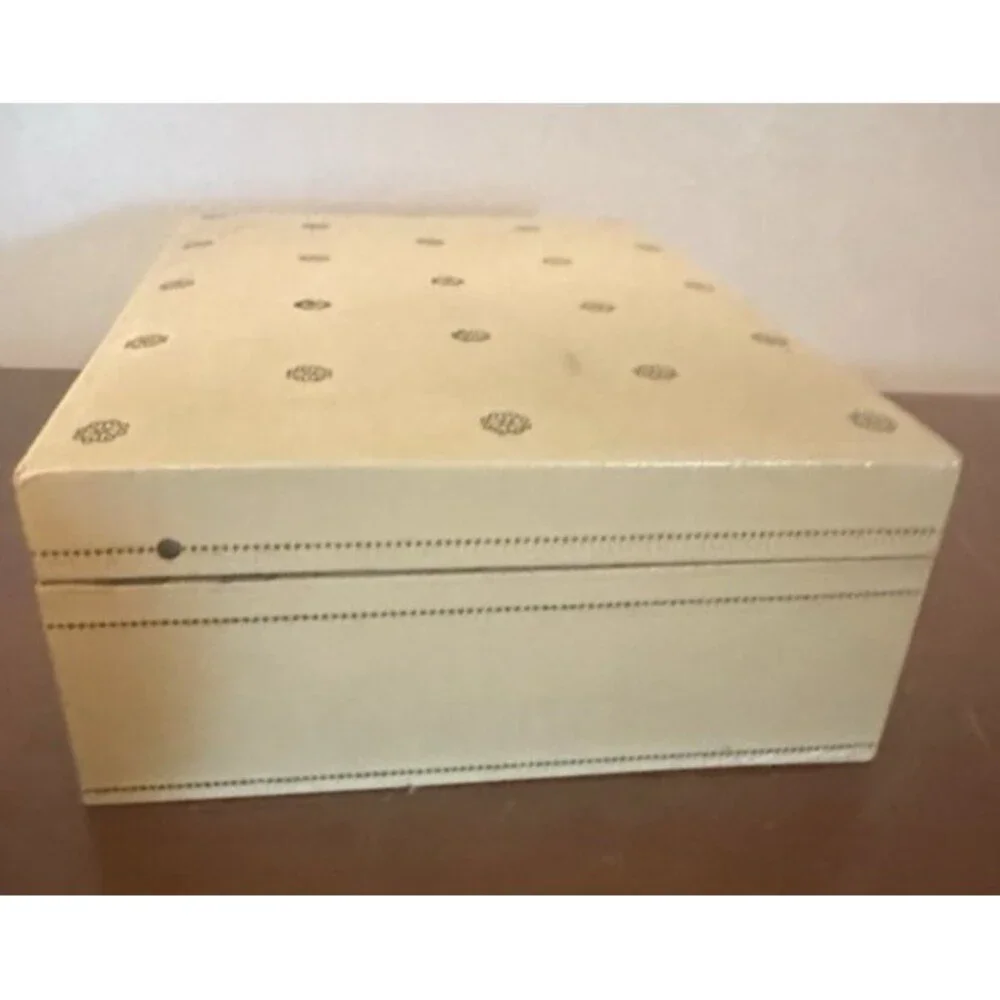 Vintage 1950s Mele Jewelry Box Cream Red Ballet No Key Music Box Needs Care RARE